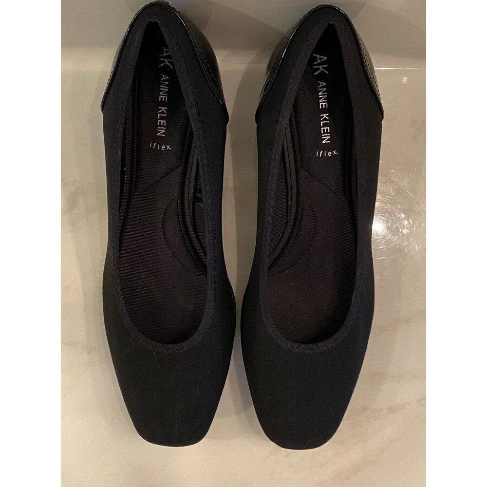AK Anne Klein iflex Malani Black Womens Slip-on Wedge Heel Memory Foam Size‎ 8.5